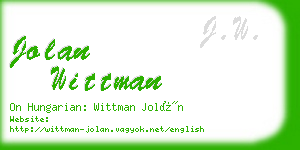 jolan wittman business card